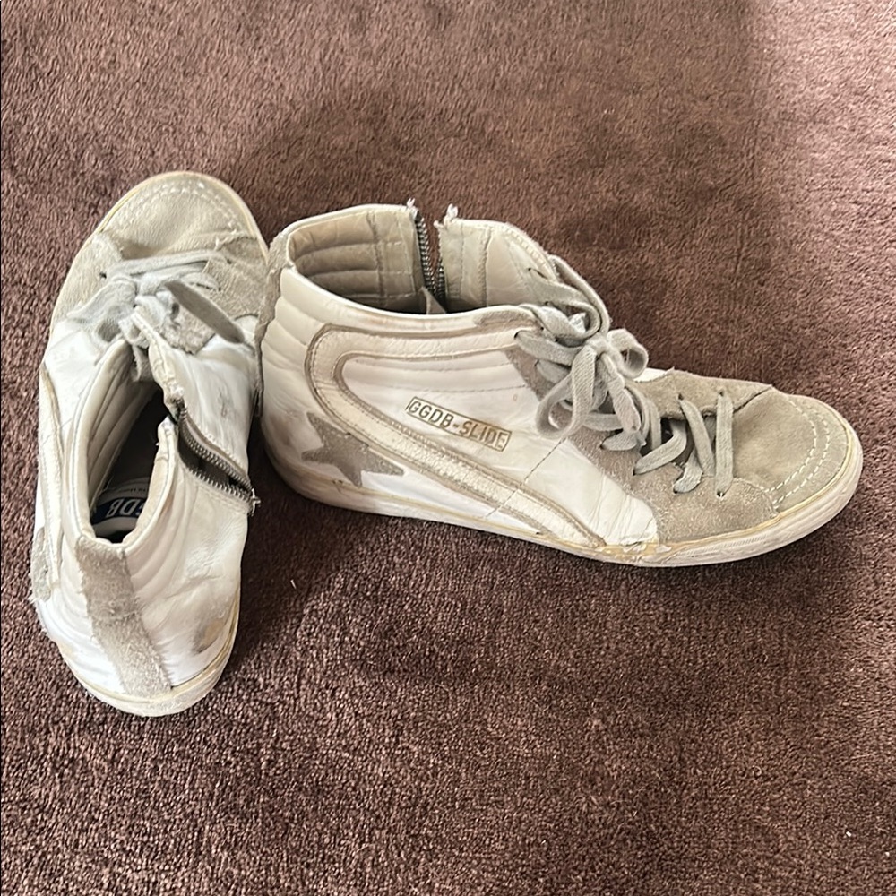 Golden Goose White and Gray High-Tops